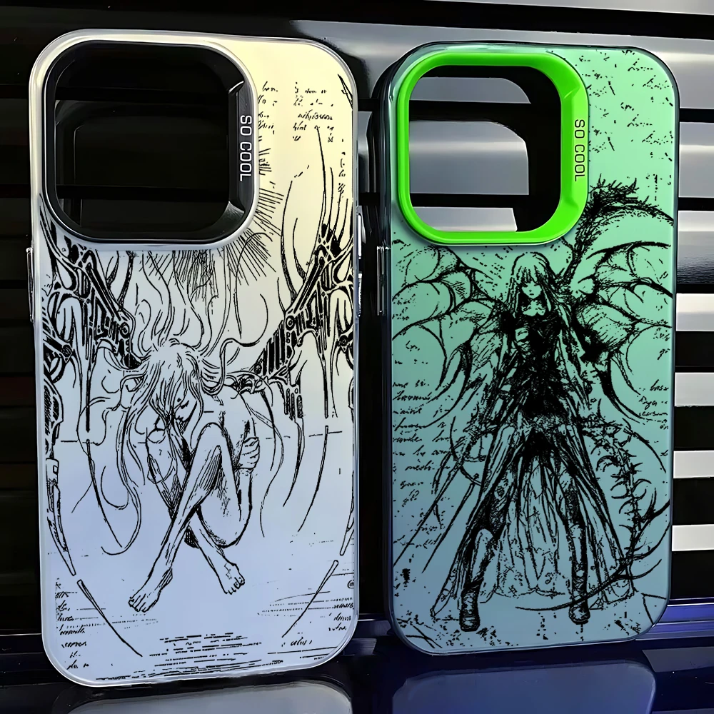 Black Angel Death Demon Case for Xiaomi Redmi A1 13C 9C 9T Note 7 8 9 9S 10 11 12 13 Pro K60 Ultra 4G 5G Matte Shockproof Cover