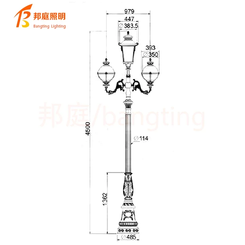 Smart control parking lot led lights electric garden light project 3000K warm white lights