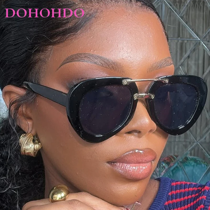 

Steam Punk Pilot Oversized Frame Women's Sunglasses Trend Design Brand Men Sun Glasses Summer Shades Travel Drive Eyewear UV400
