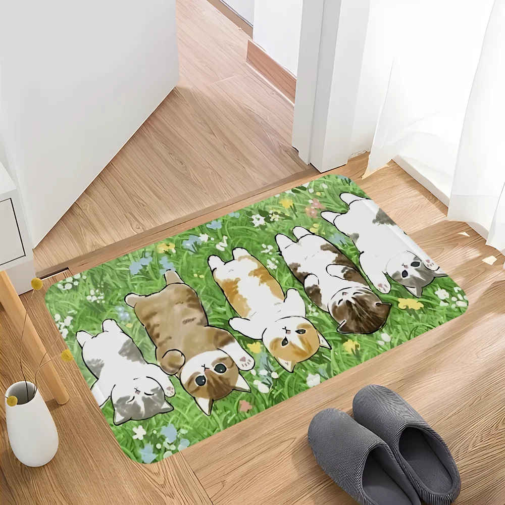 Funny Cat Mofusand Hallway Carpet Non-Slip Laundry Room Mat Laundry Decor Balcony Child Living Room Toilet Rug