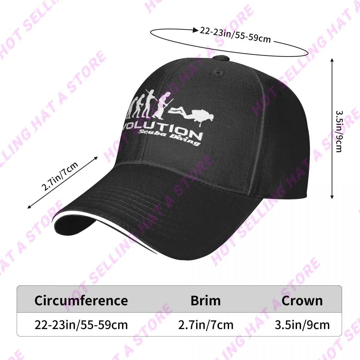 Summer Men Cap Evolution Of Scuba Multiple Colour Baseball Cap Adjustable Unisex Hats Adult Children Hat Shade Sport Baseball Ht