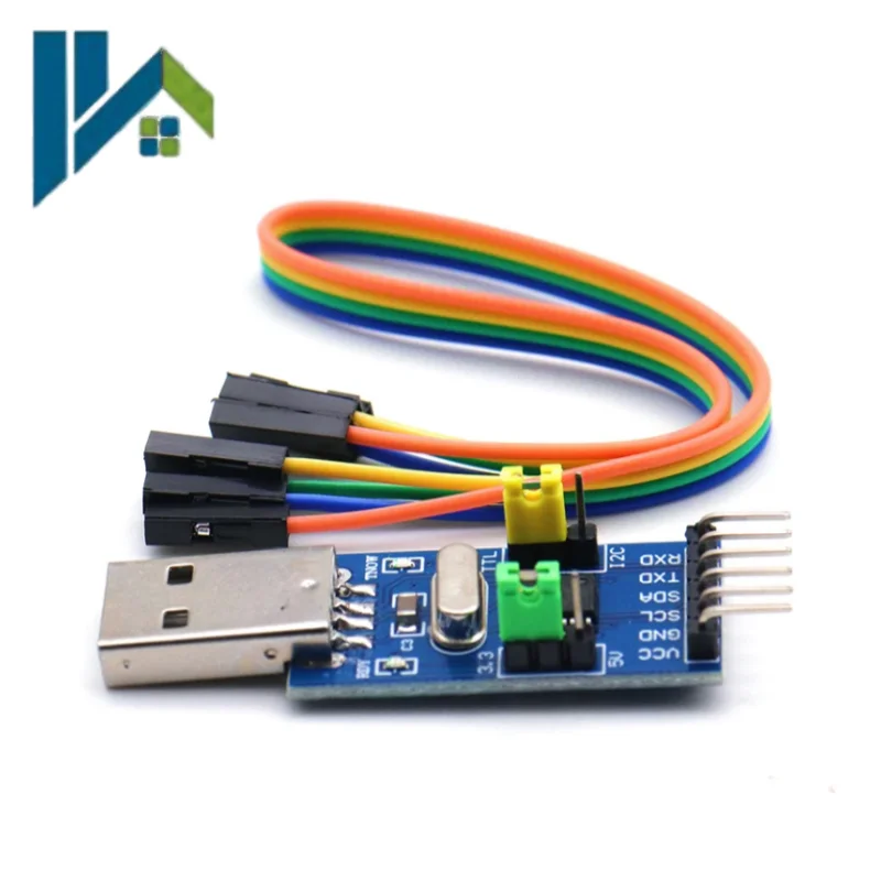 3.3V 5V USB to I2C IIC UART USB to TTL single-chip serial port downloader CH341T 2 in 1 module