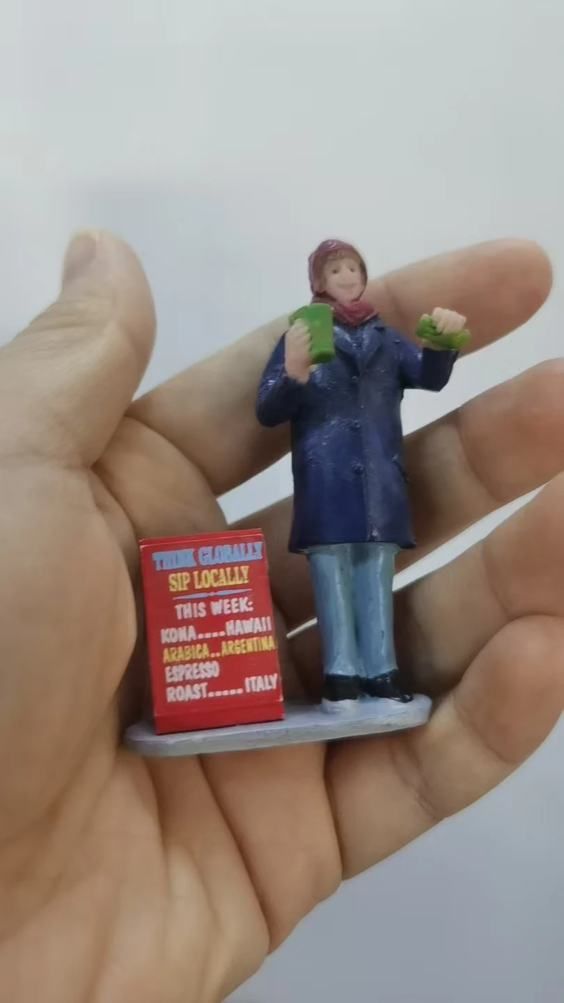 Resin figure mental psychological sand table game box court therapy woman with menu board