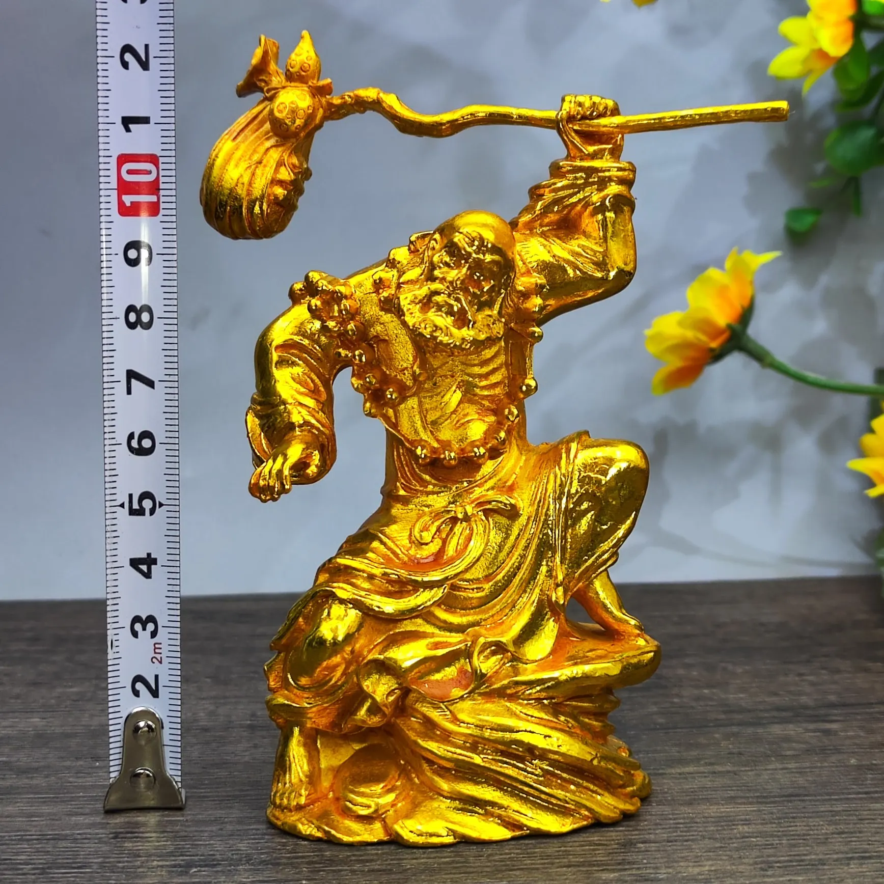 Vintage Copper Zhong Kui Figurine Demon Vanquishing Master Blessing Home Decor Pure Brass Sculpture