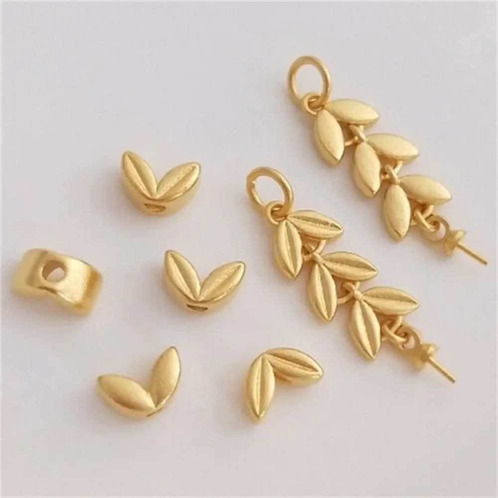 

Sha Jin Mai Sui Ge Zhu Rabbit Ear Leaf Pearl Empty Bracelet Tassel Charms Pendant DIY Bracelet Earring Accessories K400