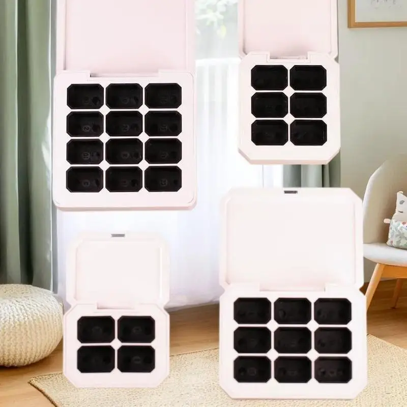 4/6/9/12-Grid صندوق تخزين مغناطيسي فارغ: منظم احترافي لأدوات تلميع الجل والأظافر
