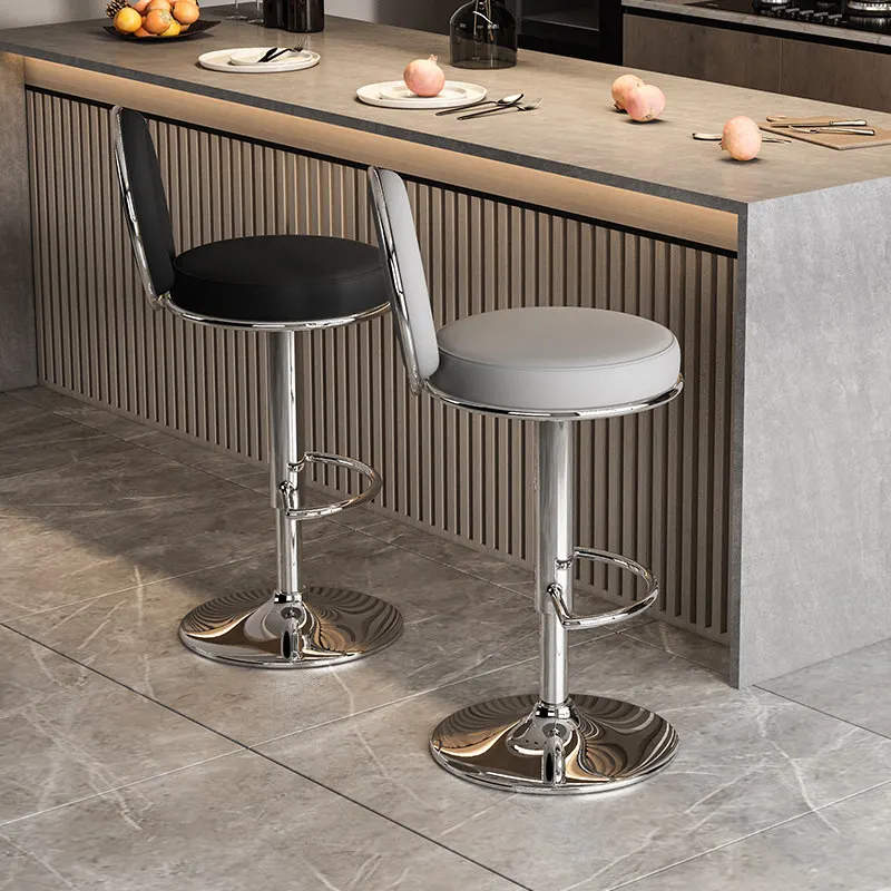

Minimalist With Back Bar Stools Adjustable Black Modern Kitchen Bar Stools Swivel Sustainable Banqueta High End Furniture