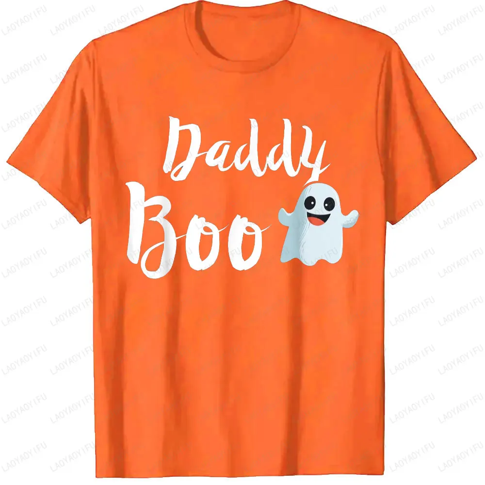 Daddy Boo Halloween Simple Printed T-shirt Tops Horrible Ghost Men Clothing Tshirts for Women Casual Crewneck Short-sleev Tshirt