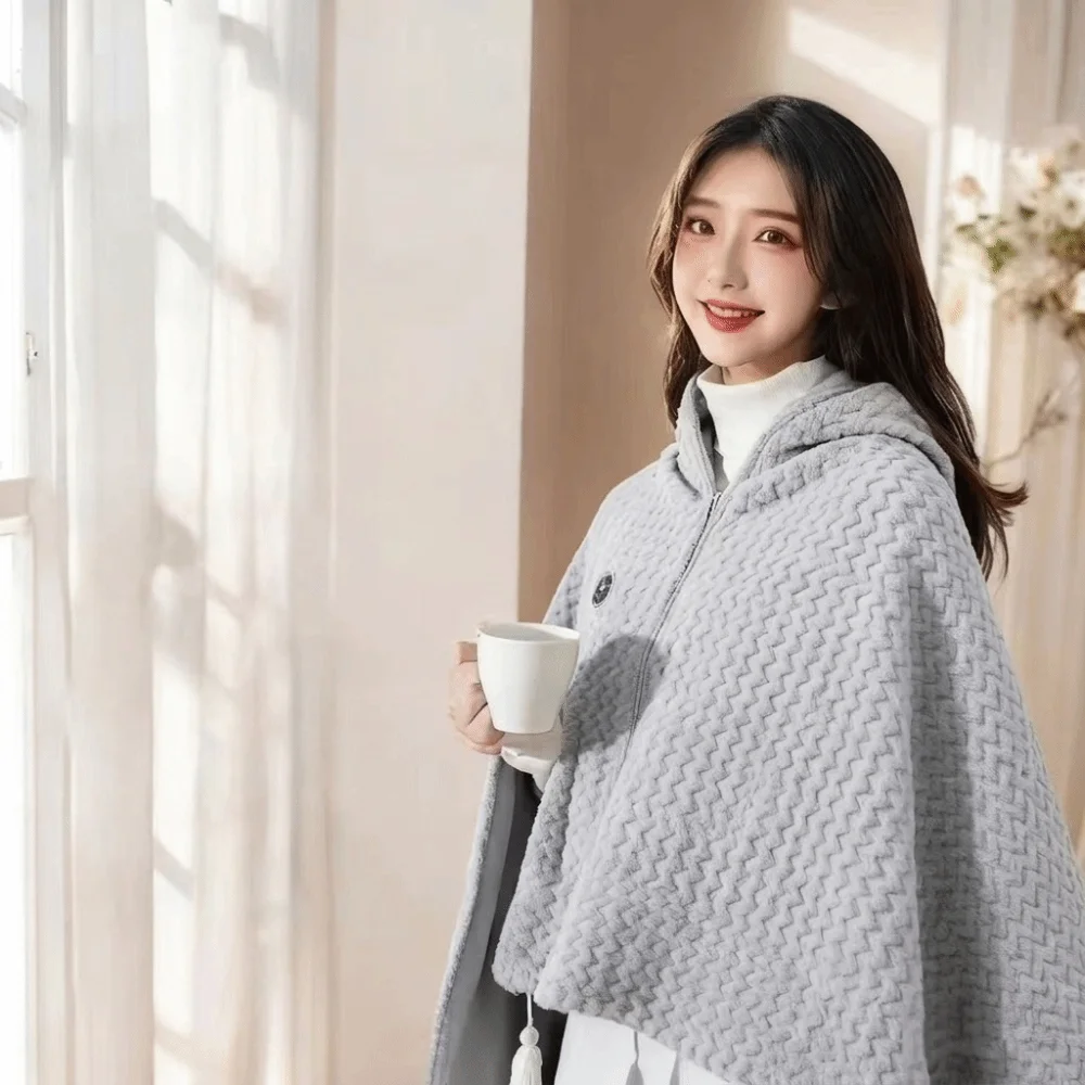 Washable USB Heating Shawl USB Powered Soft Fabric Thermal Blankets 3 Heated Level Portable Electric Blanket Travel