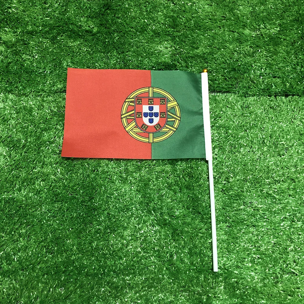 Bandera de Portugal de poliéster con asta de plástico para decoración - imagen 5