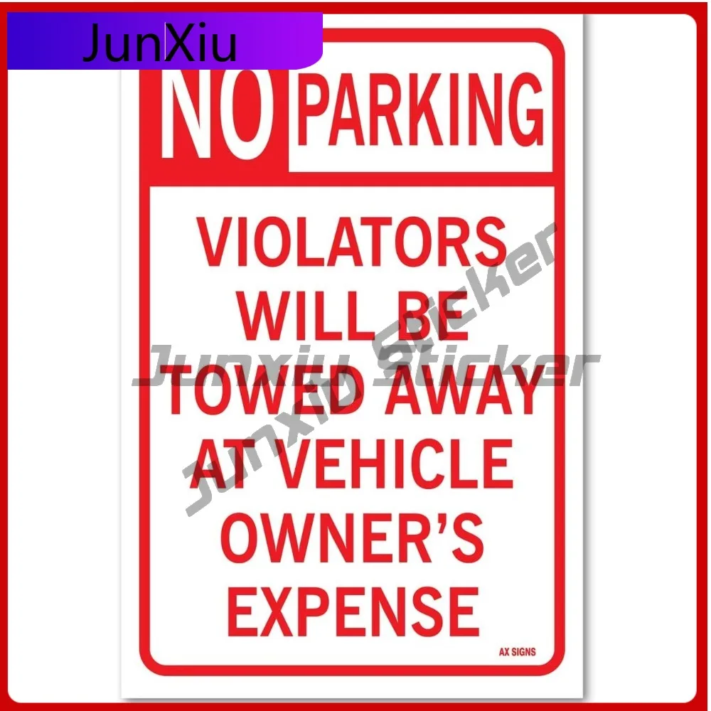 

No Parking Violators Will Vintage Car Laptop Motor Home Boat Waterproof Walls Decal Decoration Unique Aesthetic Trendy Trendy