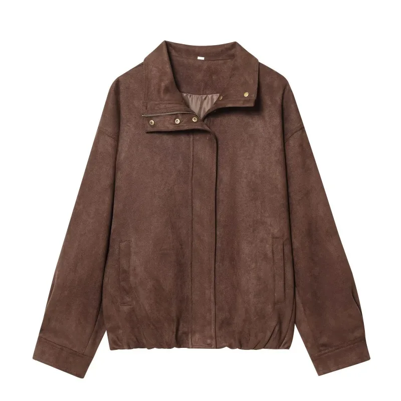 

Spring Autumn Women's Tops Jackets Coats Suede Retro New Arrivals Minimalist Relaxed Fit Stylish Versatile Casual Comfortable
