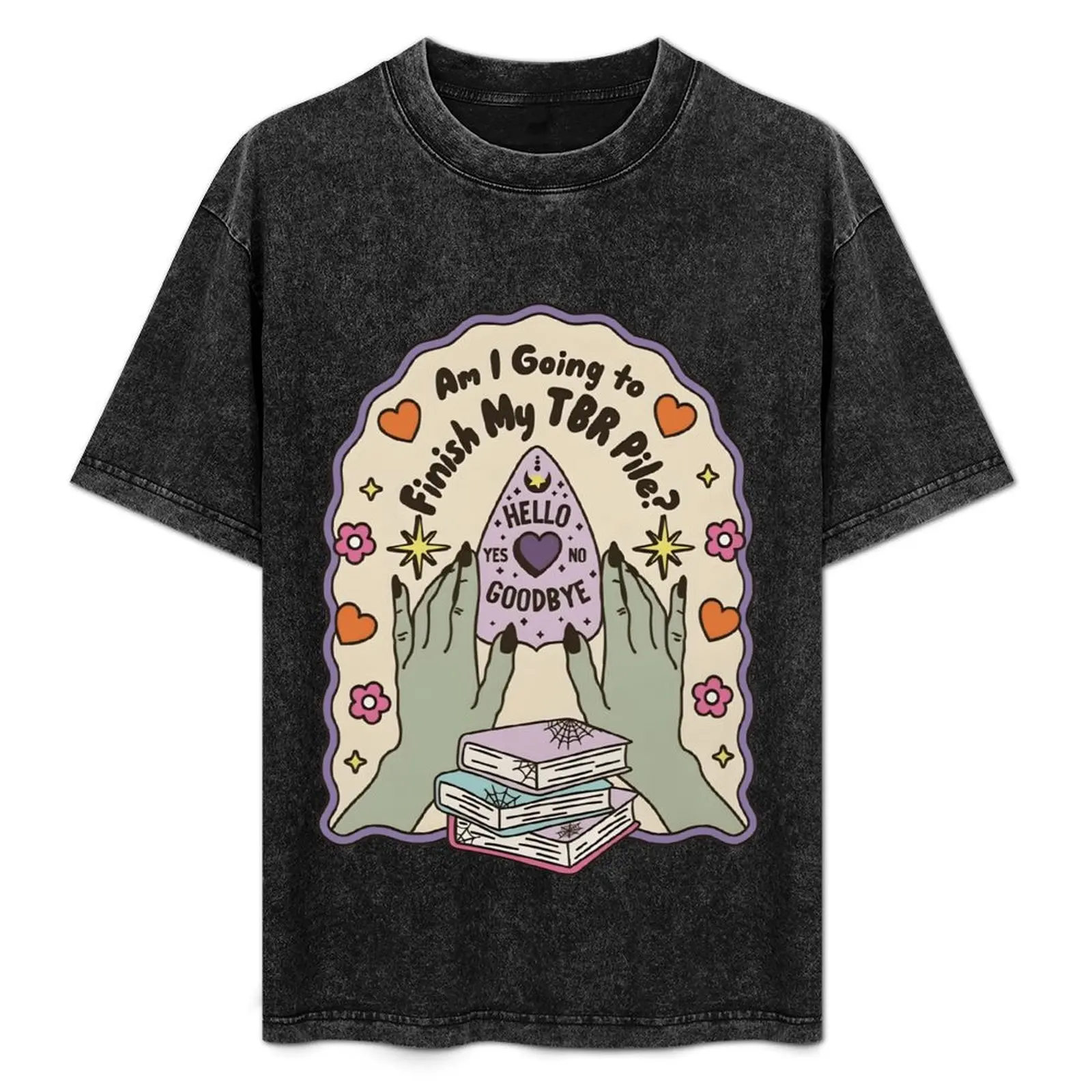 

TBR Pile Ouija Planchette Trendy Bookish T-Shirt Soft Stretch Short Sleeve Top