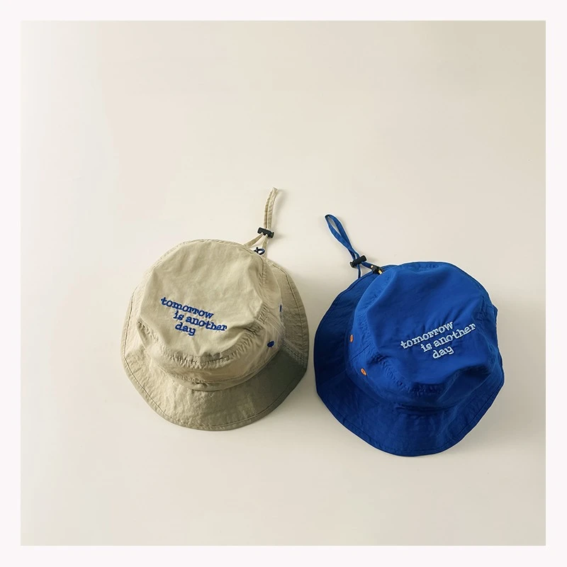 

Summer Quick Dry Baby Children Bucket Hat Solid Color Letter Kids Fisherman Hat Outdoor Travel Beach UV Protection Kids Sun Caps