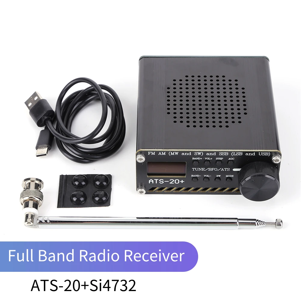 ATS-20+Si4732 Portable Handheld Radio Recorder Built-in Battery Full Band Receiver Scanner 0.96 Inch OLED Screen with Antenna