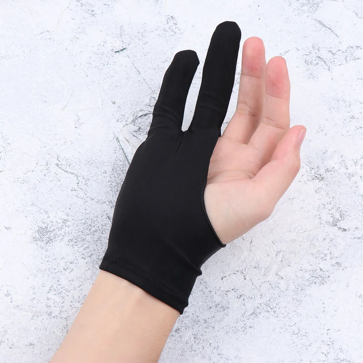 Two Finger Paint Glove Black Size M Artist Anti-Fouling Thin Wear-Resisting Sketch Glove for Drawing Tablet Artist Gloves