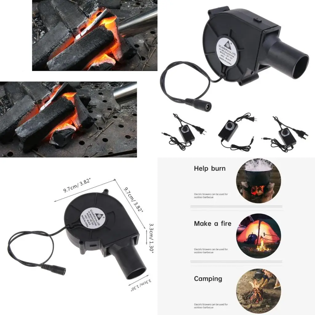 110 فولت 220 فولت الشواء موقد التدفئة قابل للتعديل سرعة منفاخ الهواء 3-12 فولت الطبخ شواء جودة عالية