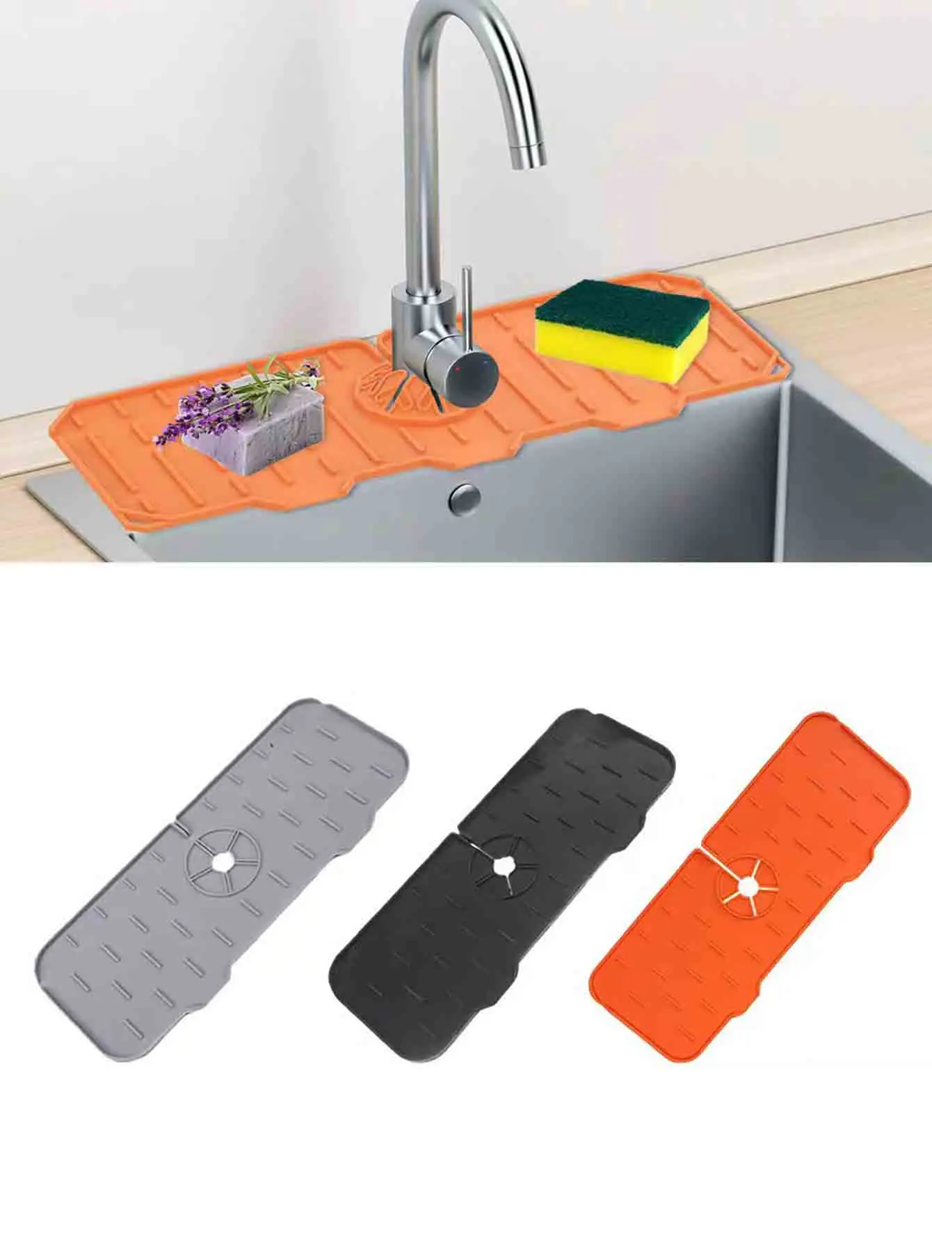 

Kitchen faucet floor drain mat, kitchen bathroom splash proof sink mat, foldable floor drain mat,