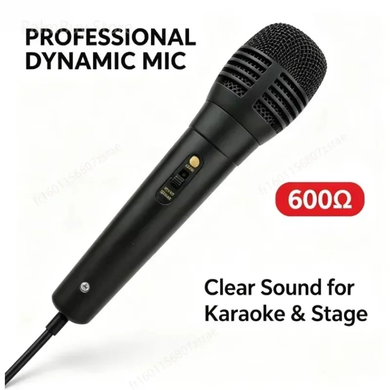 Microphone vocal dynamique filaire, avec prise audio de 6,5 mm et câble de 200 cm, microphone portatif unidirectionnel pour le karaoké, les spectacles, les discours, les réunions et les divertissements à domicile.