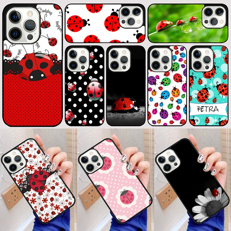 11 Colorful Ladybugs Phone Case Back Cover for iPhone 16 15 SE2020 14 13 11 12 Pro Max mini XS XR X PlusS Fundas Coque