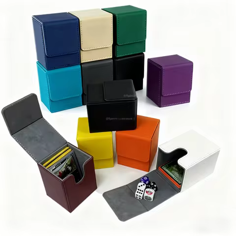 Holds 100+ Trading Card Storage Box Mtg Commander Deck Box PU Leather Magnetic Closure Card Protectors for PTCG Magic Sport Card