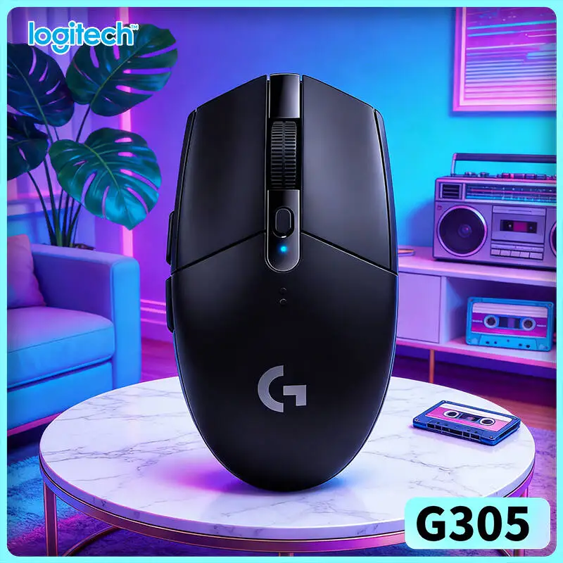 G305 Wireless Mouse from Logitech, 12000 DPI HERO Sensor, 6 Customizable Buttons, 250h Battery, PC Mac Gaming Essential
