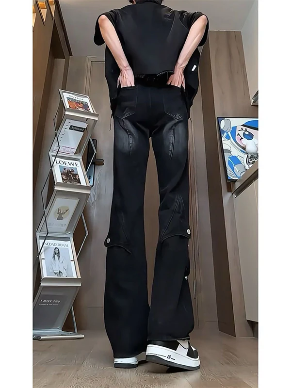 

Мужские джинсы Cleanfit Bla: летний дизайн, прямой крой, американский уличный стиль, свободные длинные брюки, повседневные джинсы