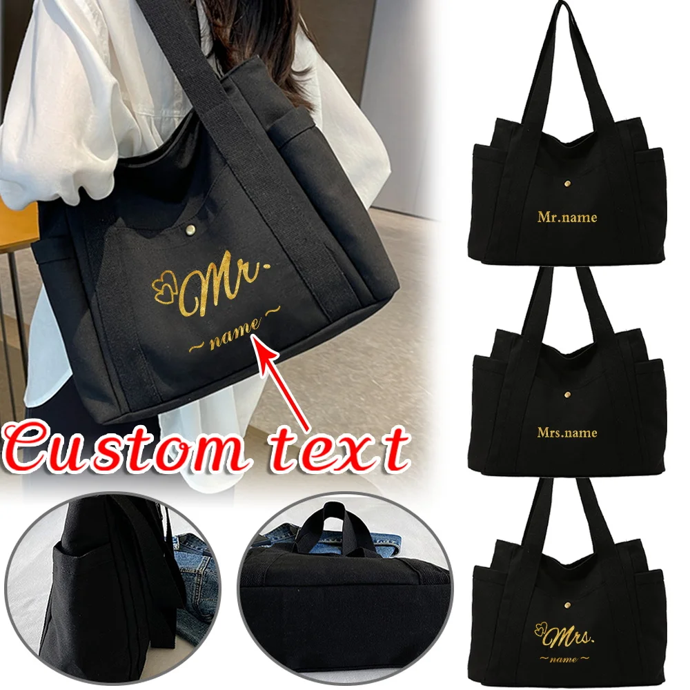 

Personalized Customization Name Women's Shoulder Bag Fashionable Shopping Bag Outdoor Travel Work Commuting Storage Bag