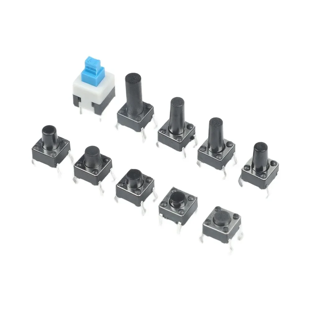 Push Button Tactile Switch Kit 180 Count With Metal Cover For Computers TVs Copiers And Various Home Electronics