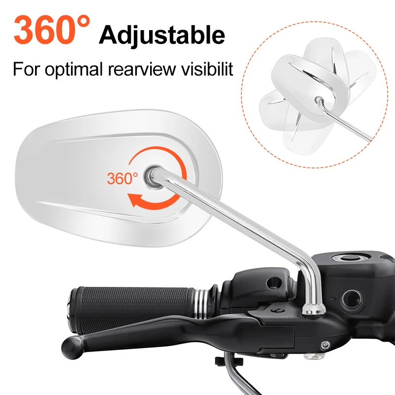 Chrome Black Motorcycle Rear View Side Mirrors 8MM Thread For Harley Softail Sportster XL883 1200 Touring Road King Street Glide