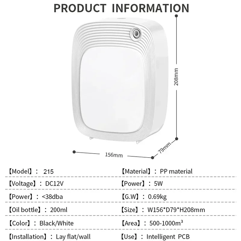 Namste 1000m3 Smart Home Deodorante Dispositivo Elettrico Aromatico Oasi Purificatore D\'aria Profumo Fragranza Diffusore Odore Distributore WIFI