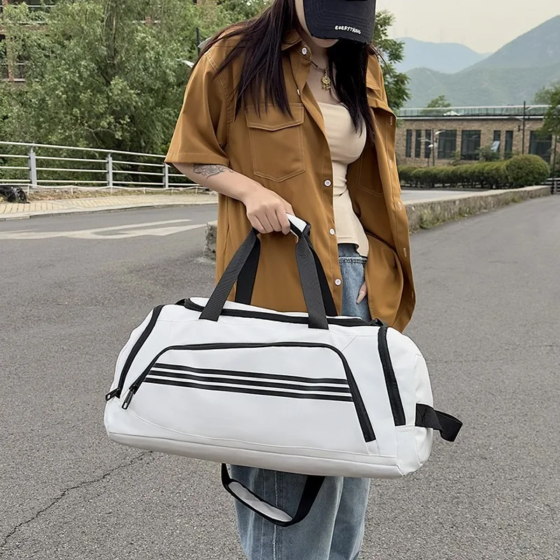 2024 Hot selling Travel Bag Large Capacity Solid Color Zipper Handbag Fashionable High Quality Vacation Travel Shoulder Bag