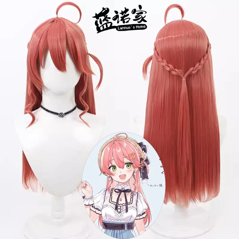 

Hololive vtuber Сакура Мико Косплей Парик Аниме Игра Ролевая Игра Костюм Для Вечеринки Опора Синтетические Волосы Термостойкое Волокно