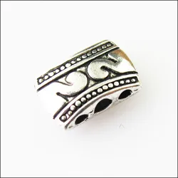 25 New 3Holes Bars Connectors Charms Tibetan Silver Tone Spacer Beads 7x11mm