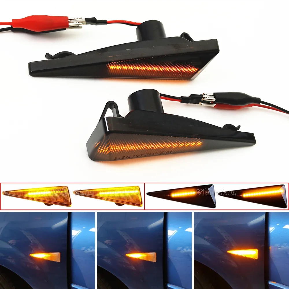 LED Dynamic Turn Signal Side Marker Light For Renault Megane MK2 CC Scenic Espace 4 Vel Satis Wind Avantime Thalia 2