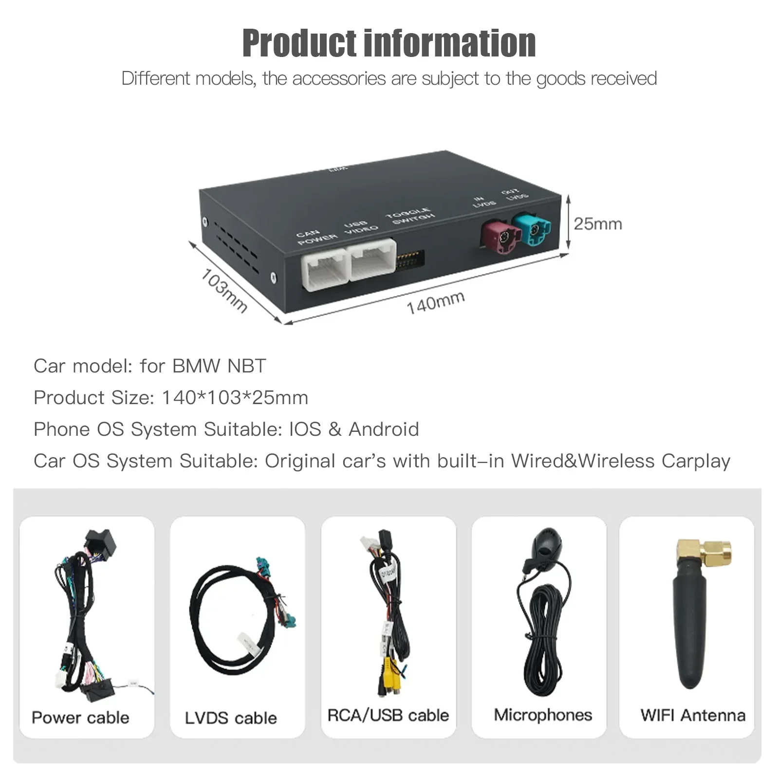 Wireless CarPlay Android Auto For BMW NBT CIC System 1 2 3 4 5 6 7 Series X1 X3 X4 X5 X6 MINI E60 E70 F26 F25 F10 F11 F20 F21 - Image 6