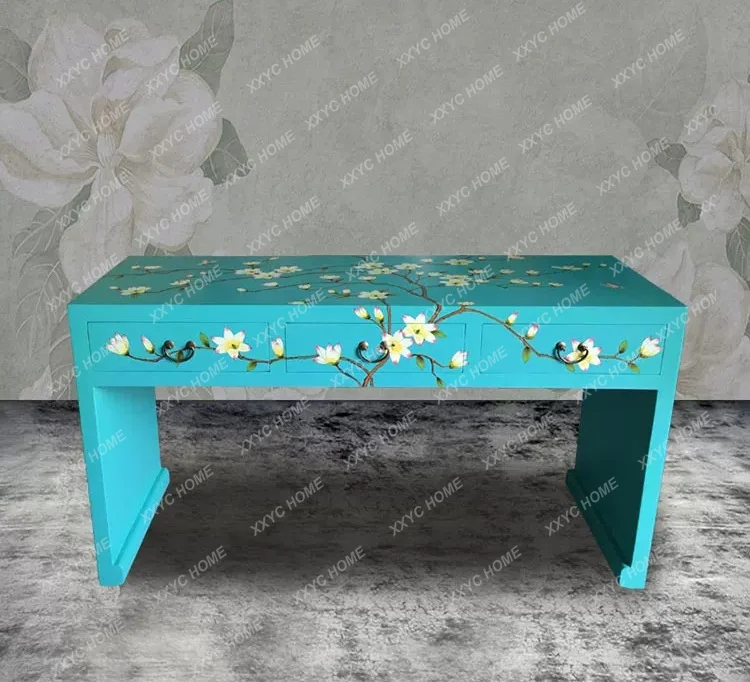 

Modern new Chinese-style painted camphor wood computer office writing desk