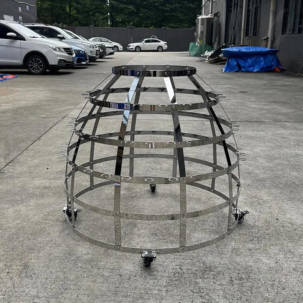 New Arrival Luxurious for Champagne Glass Skirt for Nightclub VIP Bar Service Metal Showgirl Can Move for New Year Parties