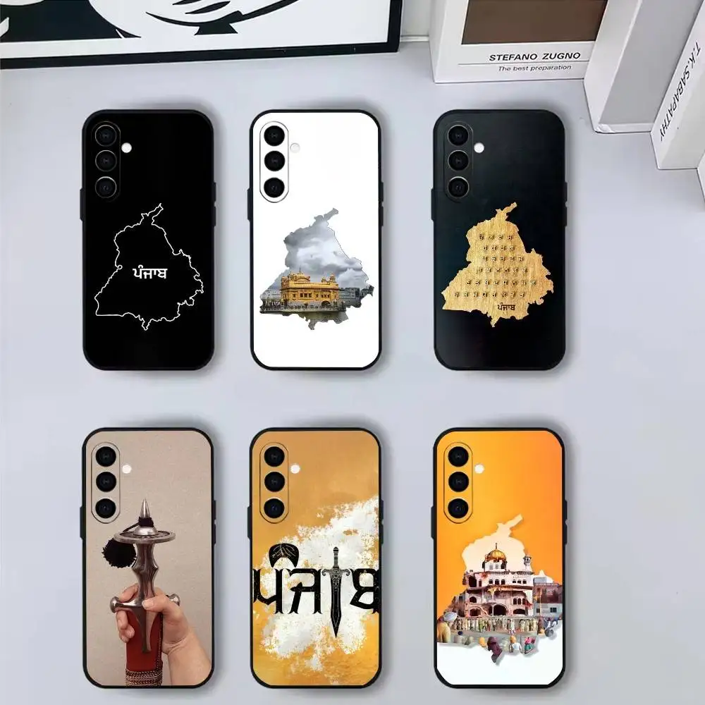 

P-Painting P-Punjab Map-es Phone Case For Samsung Galaxy A73,A72,A71,A70,A53,A52,A51,Others Soft Black Cover