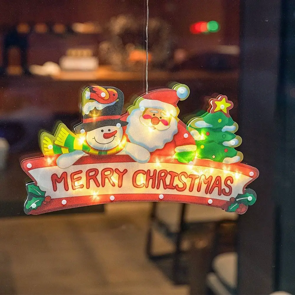 

Holiday Ambience Santa LED Christmas Lights Elk-shaped Hanging Window Lights Waterproof Snowman Suction Cup Lights Home