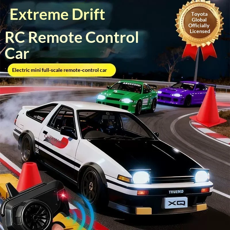 upgrade1:43 RC Drift Car AE86 Sprinter Trueno 20KM/H Full Proportional 2.4GHz Remote Control LED Lights