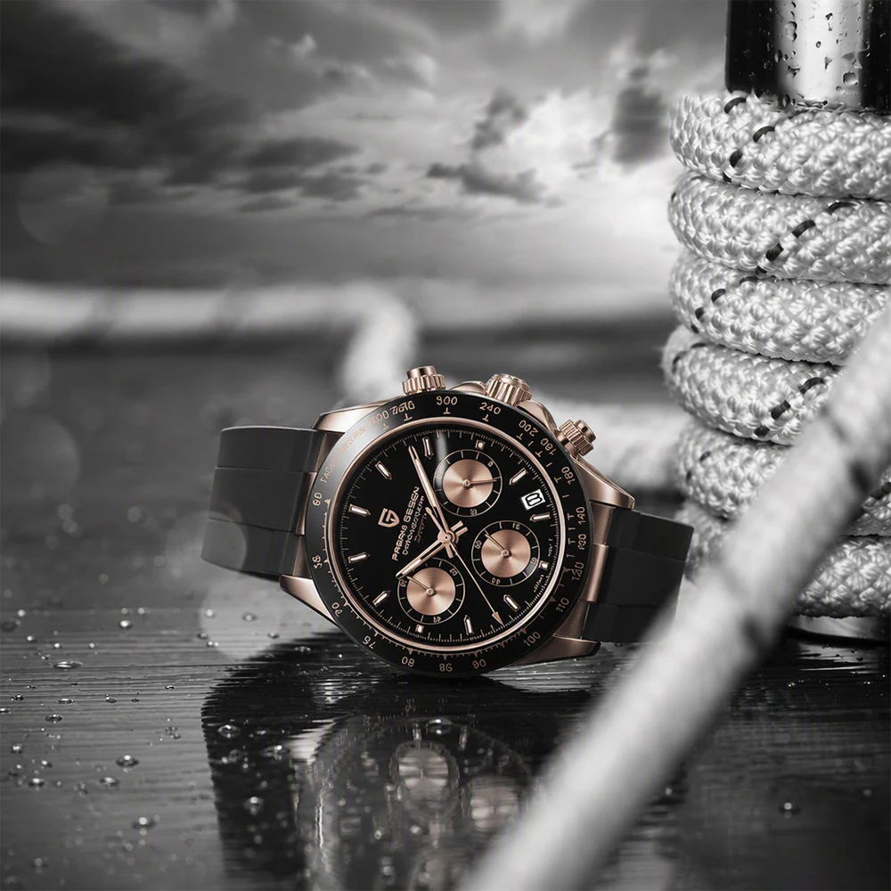 V2 PAGANI DESIGN 40MM Men's Quartz Watch Luxury Sapphire Stainless Steel 100m Waterproof Multi functional Men's Timing Watch