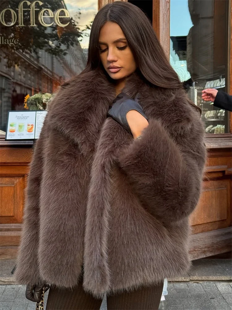 معطف شتوي نسائي من Tossy معطف فاخر من ريش الفرو وأكمام طويلة أنيق منفوش للتنقل معطف نسائي من الفرو الصناعي 2025 #2