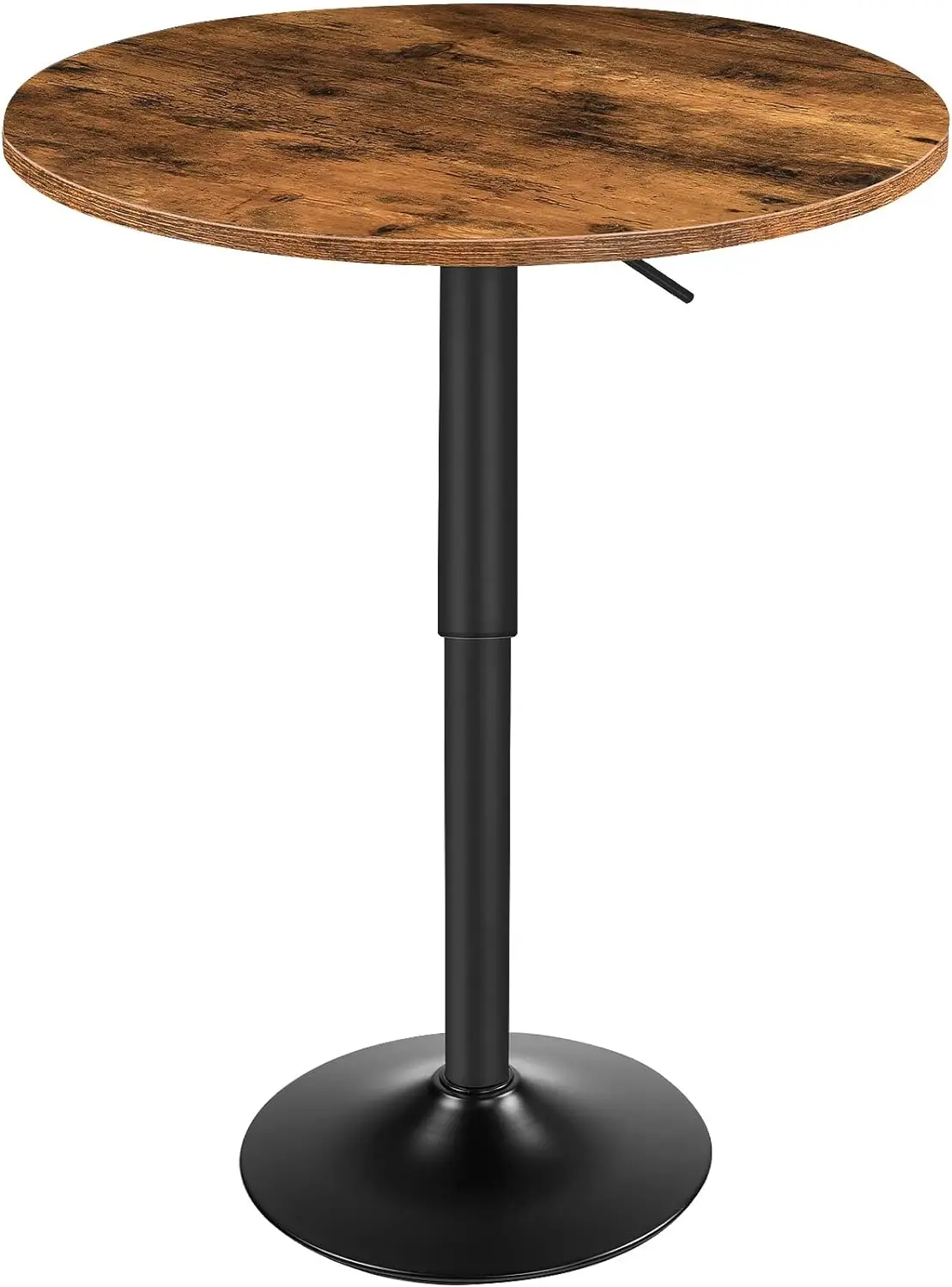 Comfort Corner Bar Table,Height-Adjustable Round Pub Table,Modern Style,Suitable for Small Space, Rustic Brown