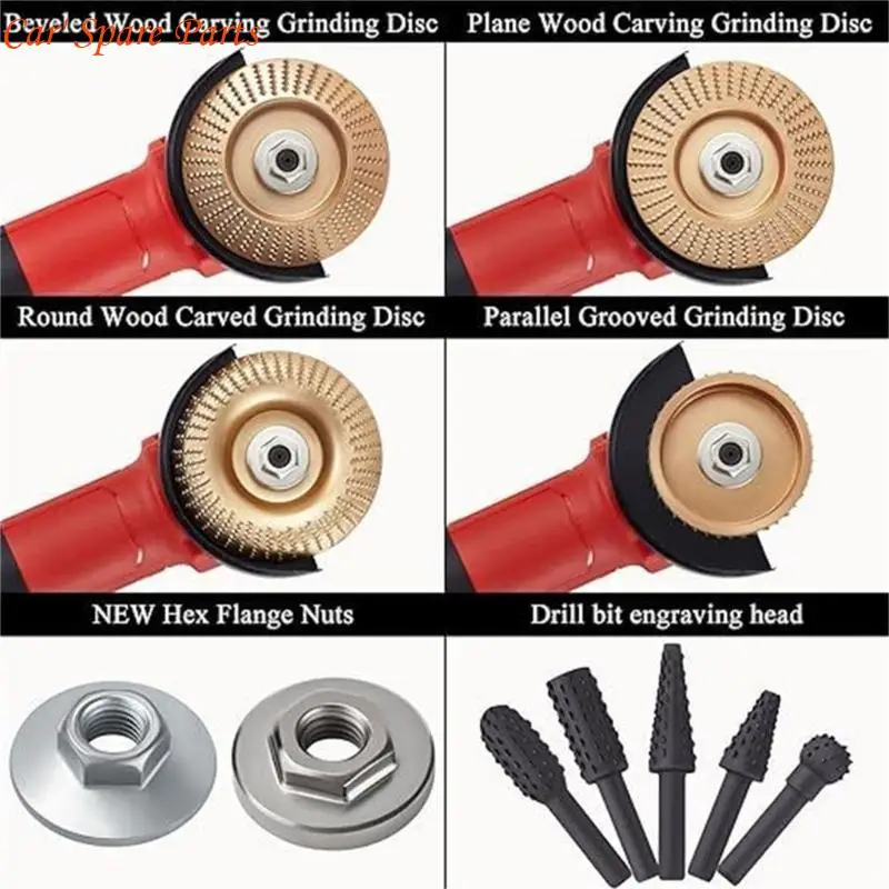 Y4UA หลายขนาดไม้แกะสลัก Disc & Burr ชุดโลหะบดเครื่องมืออัพเกรดเพื่อเพิ่มประสิทธิภาพงานไม้