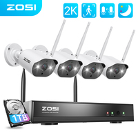 ZOSI 2K Wireless CCTV Cameras System 8CH NVR 3MP Outdoor IP Camera with Color Night Vision Wi-Fi Security Surveillance Kits