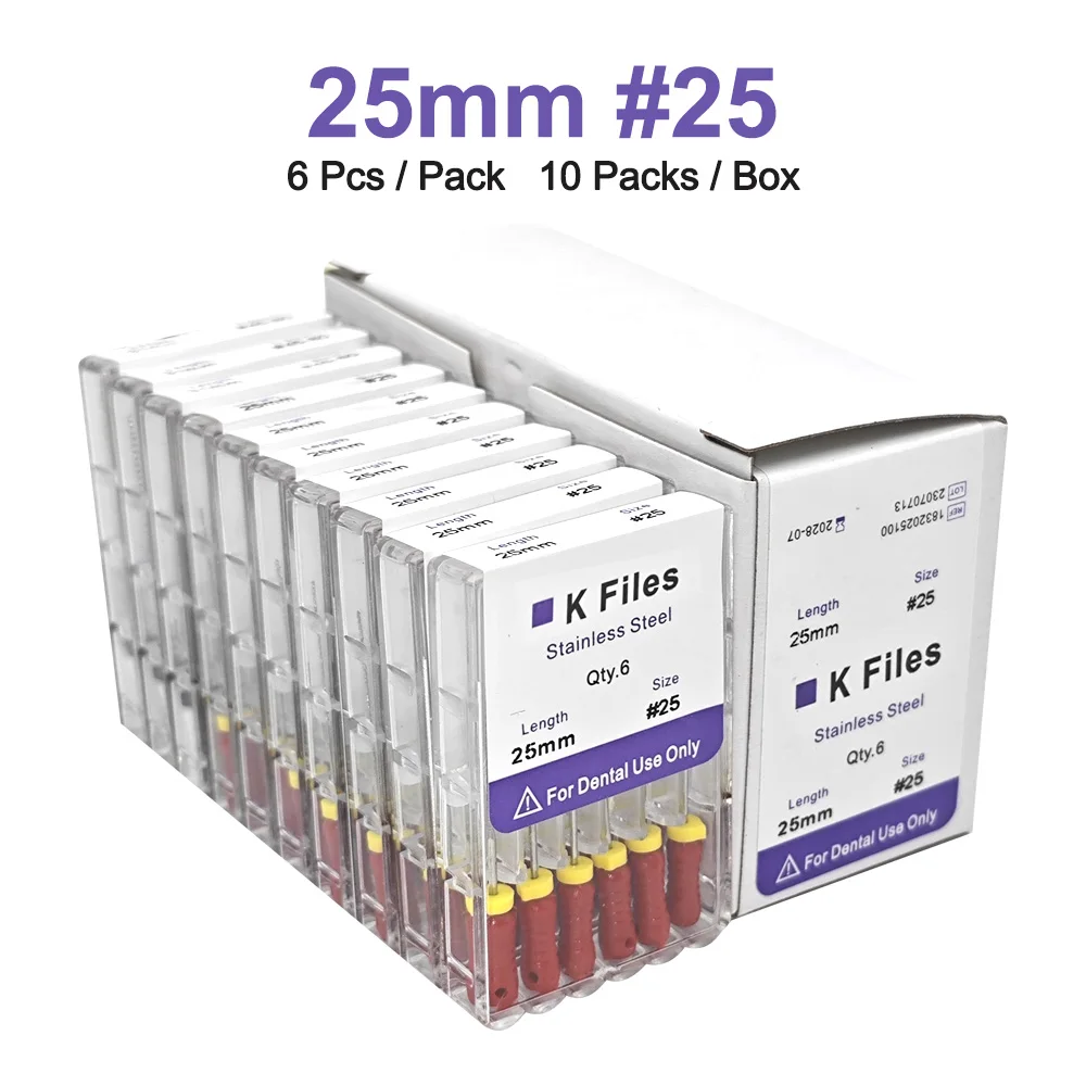 ELIJAH 60Pcs Dental K Dateien 21mm/25mm Edelstahl Hand Verwenden Wurzel Kanal Dateien Endodontie Instrumente zahnarzt Behandlung Werkzeuge