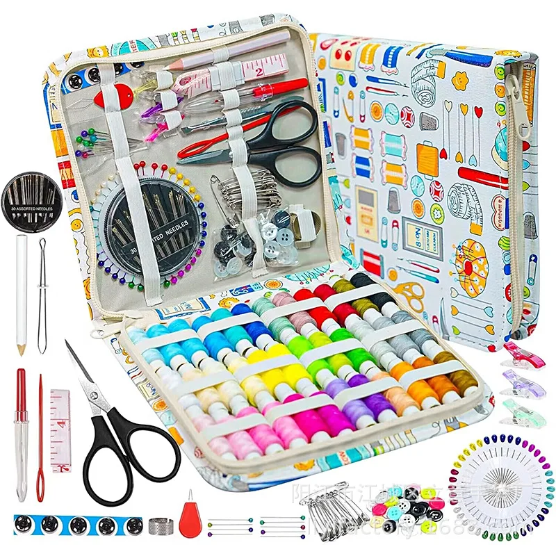 

Handicraft DIY Exquisite Printed Sewing Tool Set Spool Travel Home Sewing Kit Travel Ladies Scissors Needle Women Thread G15