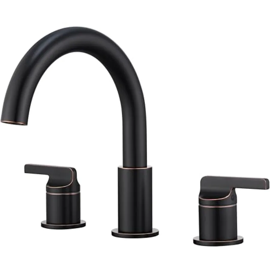 

Смеситель для ванны с высоким изливом из масляной бронзы, из цельной латуни, с 2 ручками, для установки на бортик, 3-отверстный, в римском стиле, с клапаном