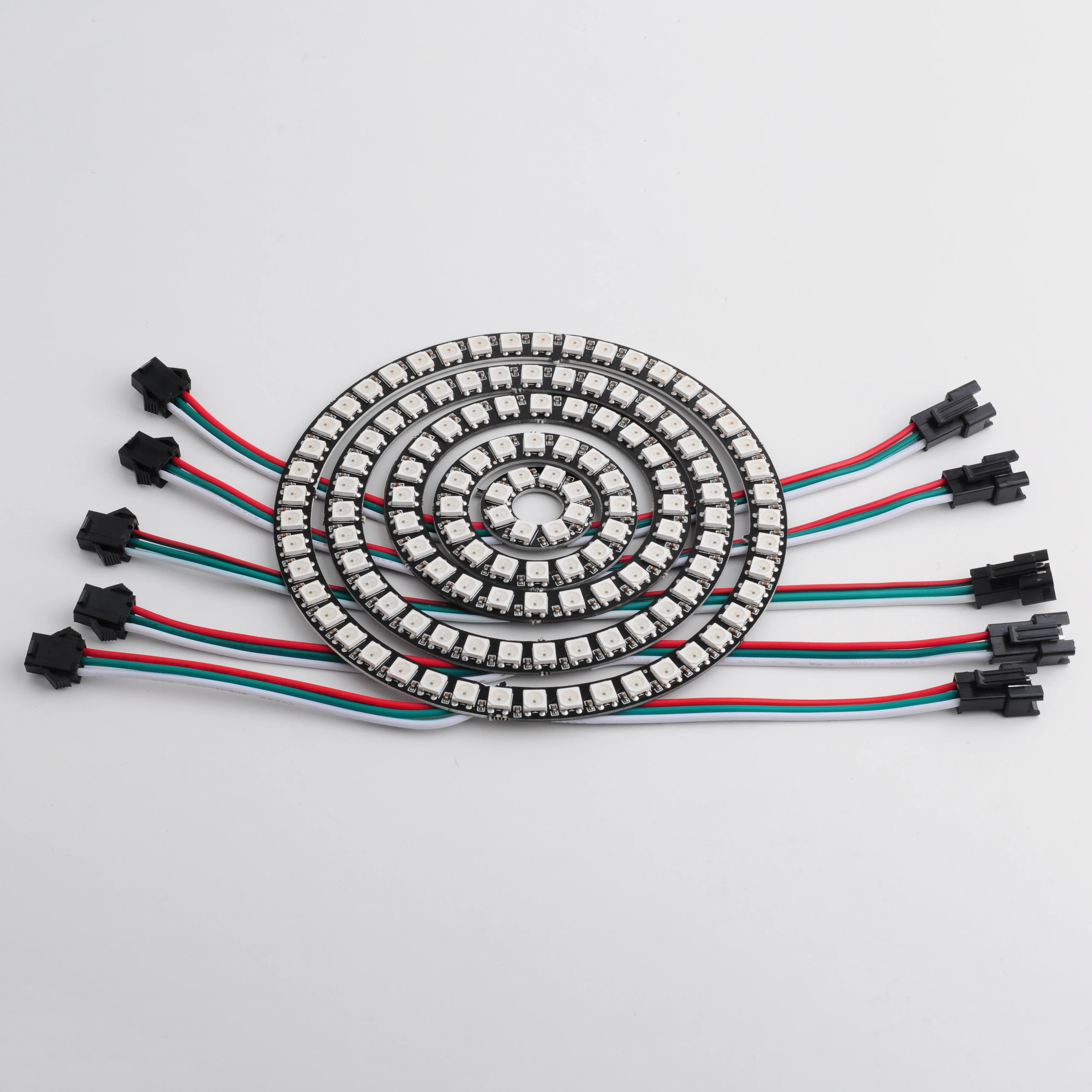 8/16/24/35/45/128bits WS2812B RGB LED Anel 5050 Pixel LED Círculo Anel Full Color Endereçável com USB Controle Remoto